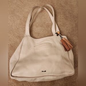 The Sak Cream Shoulder Bag with Tassel